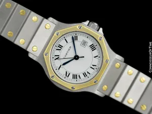 Cartier Santos Octagon Mens Unisex Watch, Automatic - Stainless Steel & 18K Gold