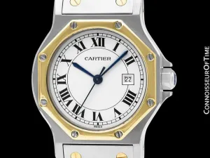 Cartier Santos Octagon Mens Unisex Watch, Automatic - Stainless Steel & 18K Gold