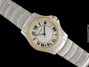 Cartier Santos Ronde Mens Two-Tone Automatic Watch - Stainless Steel & 18K Gold