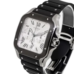 Cartier Santos XL Chronograph 43.3mm Stainless Steel Silver Dial WSSA0017