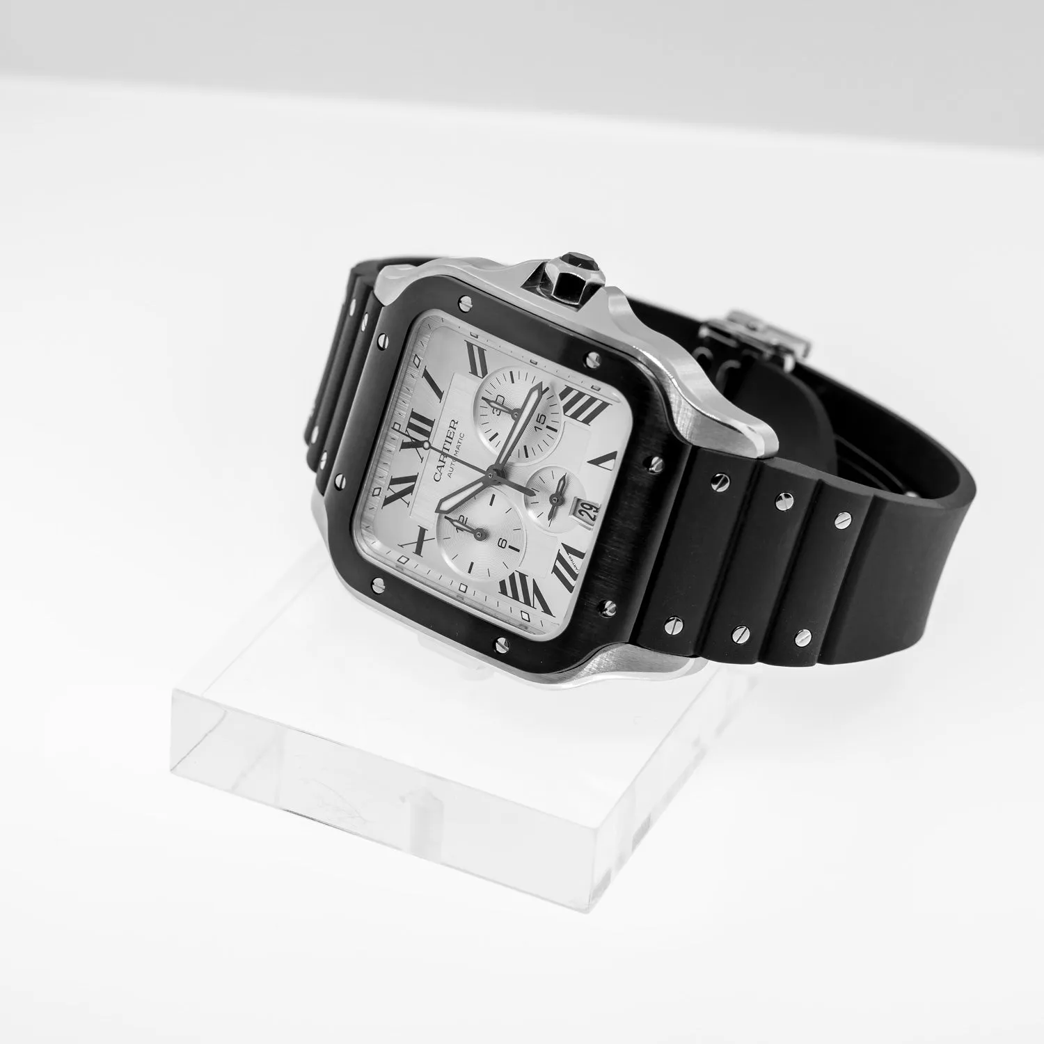Cartier Santos XL Chronograph 43.3mm Stainless Steel Silver Dial WSSA0017