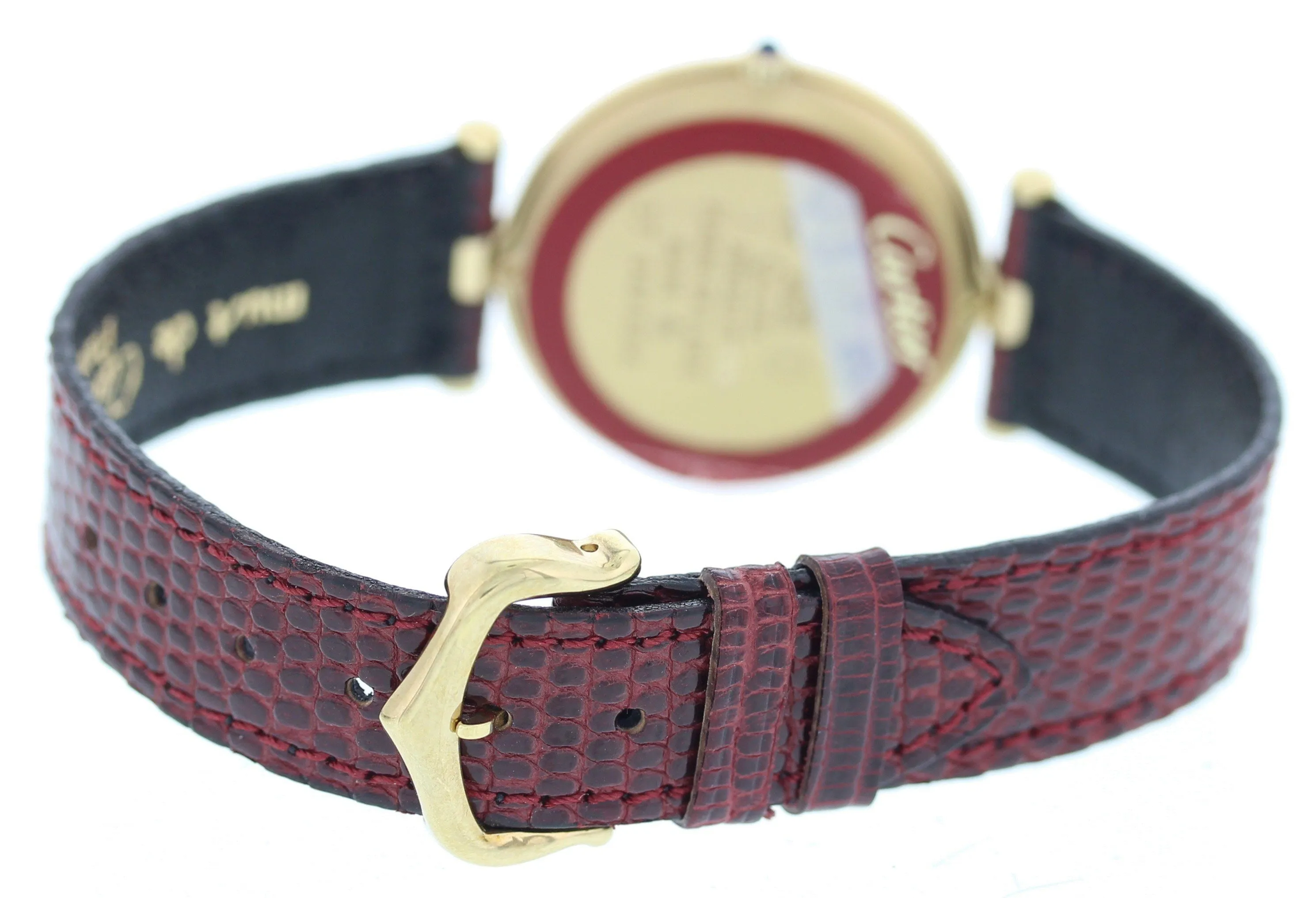 Cartier Vendome Argent Burgundy Dial Vintage