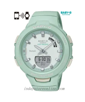 Casio Baby-G Women's Watch BSA-B100CS-3A Resin Band Mineral Glass Shock Resistant Mobile Link Bluetooth