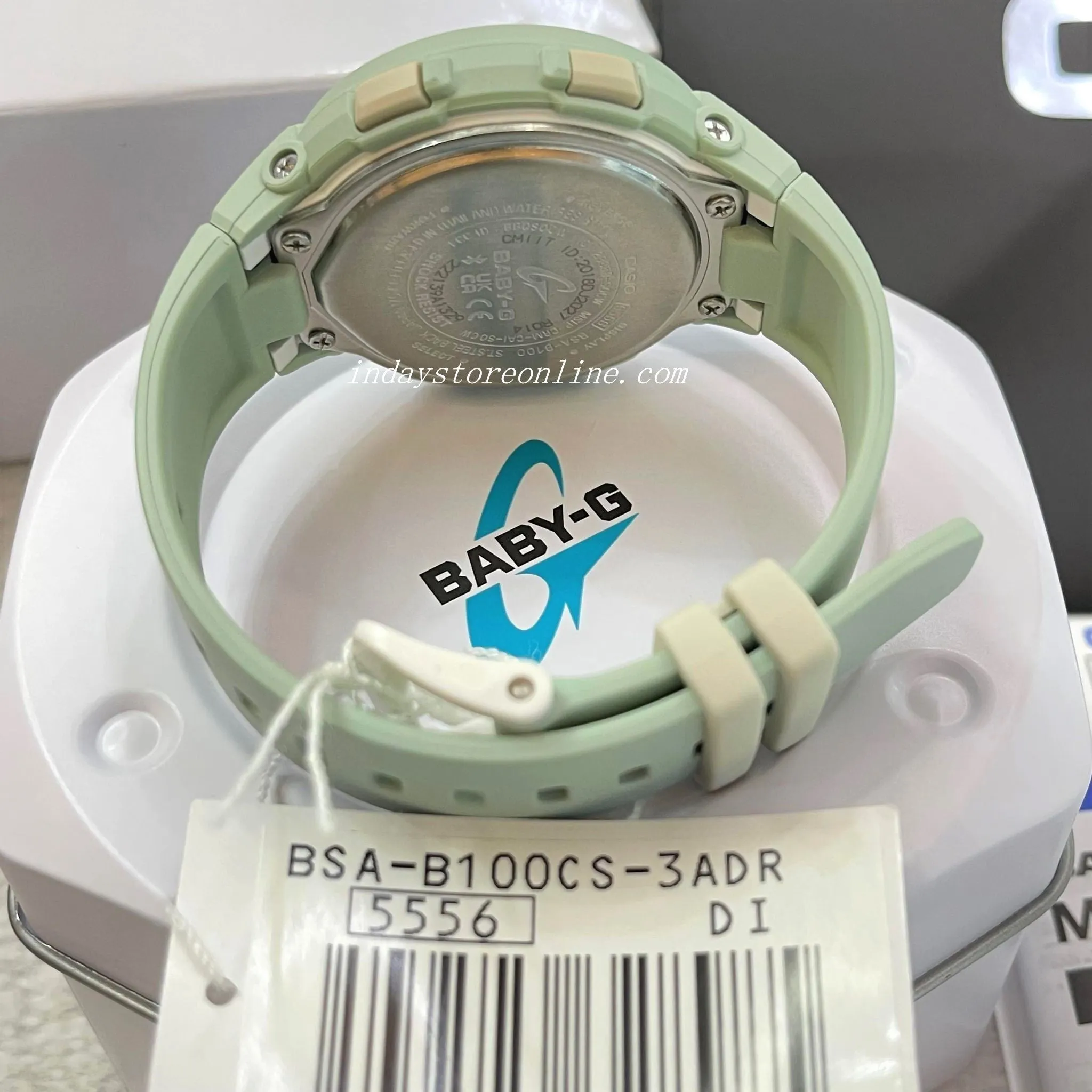 Casio Baby-G Women's Watch BSA-B100CS-3A Resin Band Mineral Glass Shock Resistant Mobile Link Bluetooth