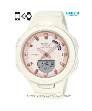 Casio Baby-G Women's Watch BSA-B100CS-7A Resin Band Mineral Glass Shock Resistant Mobile Link Bluetooth