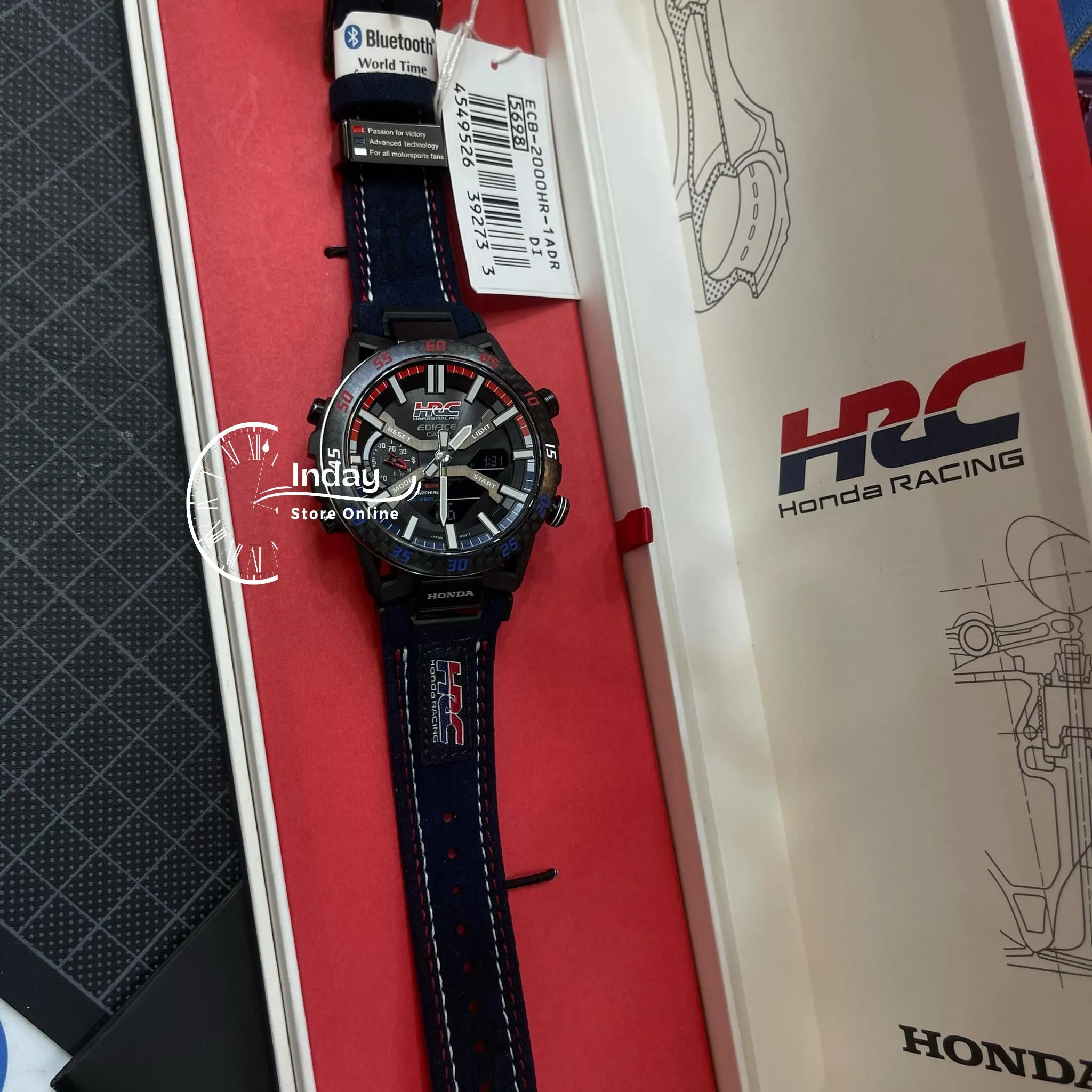 Casio Edifice Men's Watch ECB-2000HR-1A SOSPENSIONE Honda Racing Collaboration Mobile Link Bluetooth Tough Solar