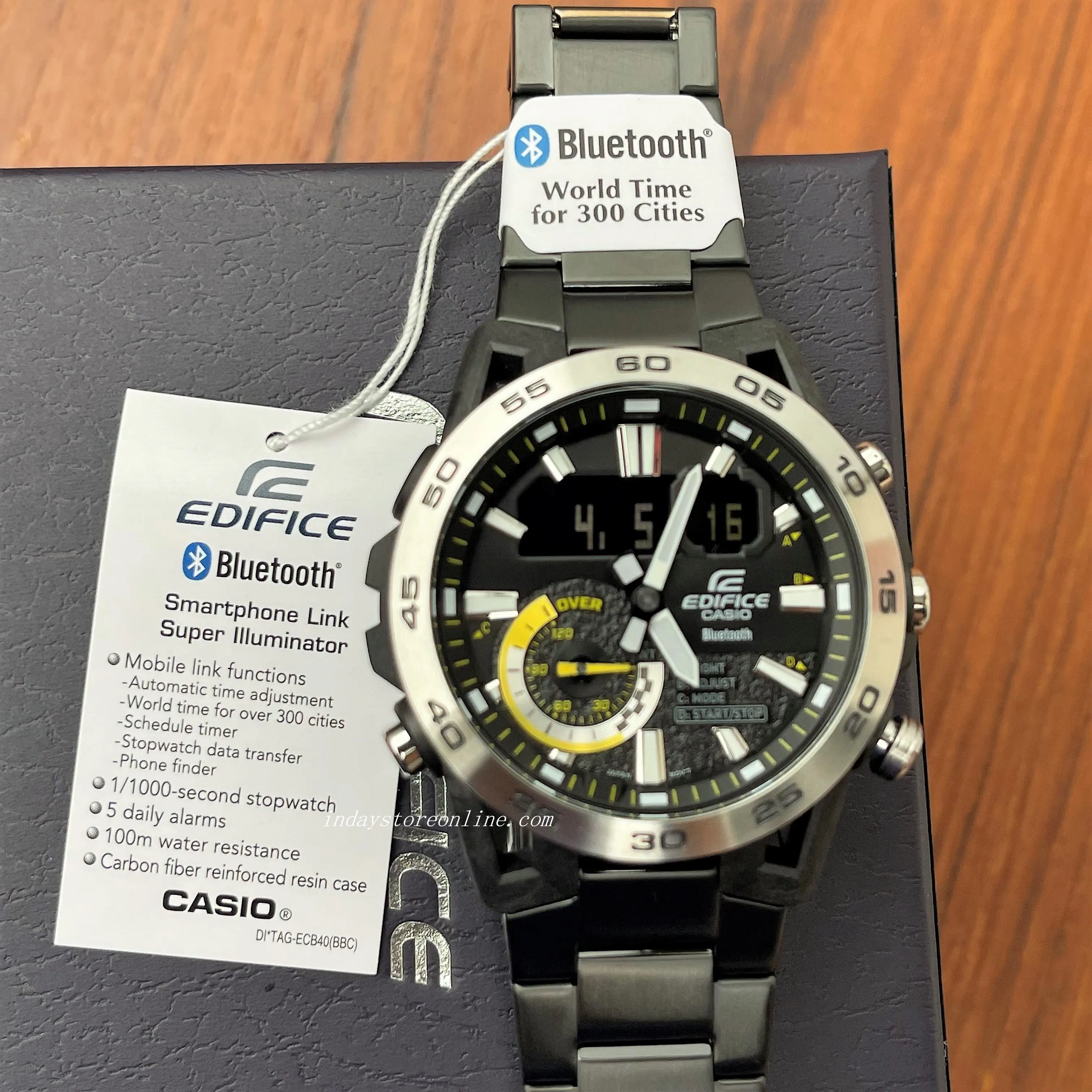Casio Edifice Men's Watch ECB-40DC-1A Edifice Sospensione Mobile link Bluetooth