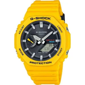 CASIO G-SHOCK BLUETOOTH SOLAR ANALOG DIGITAL DIAL YELLOW MEN WATCH GA-B2100C-9AJF