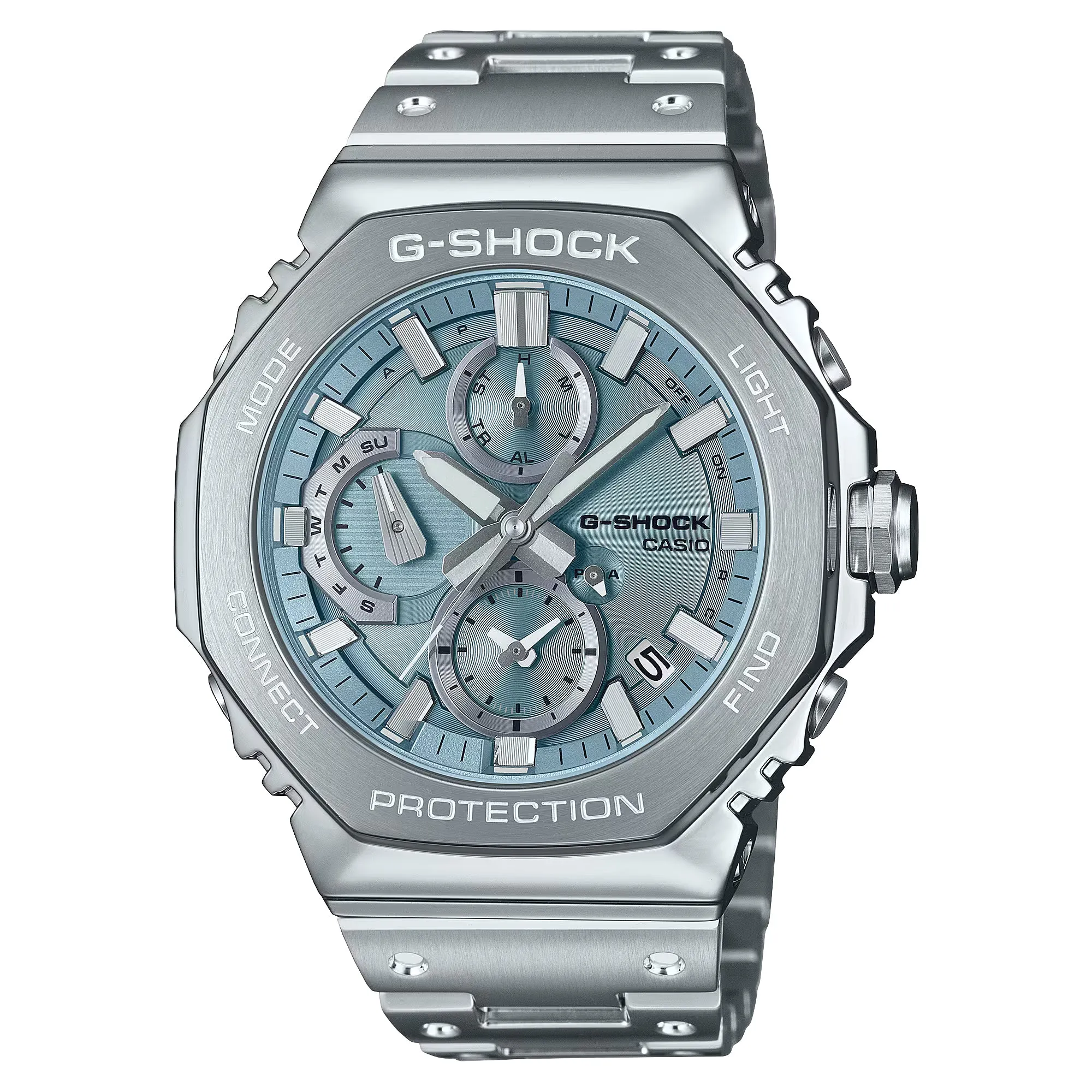Casio G-Shock Full Analog Steel Ice Blue Bluetooth Casioak GMCB2100AD-2A