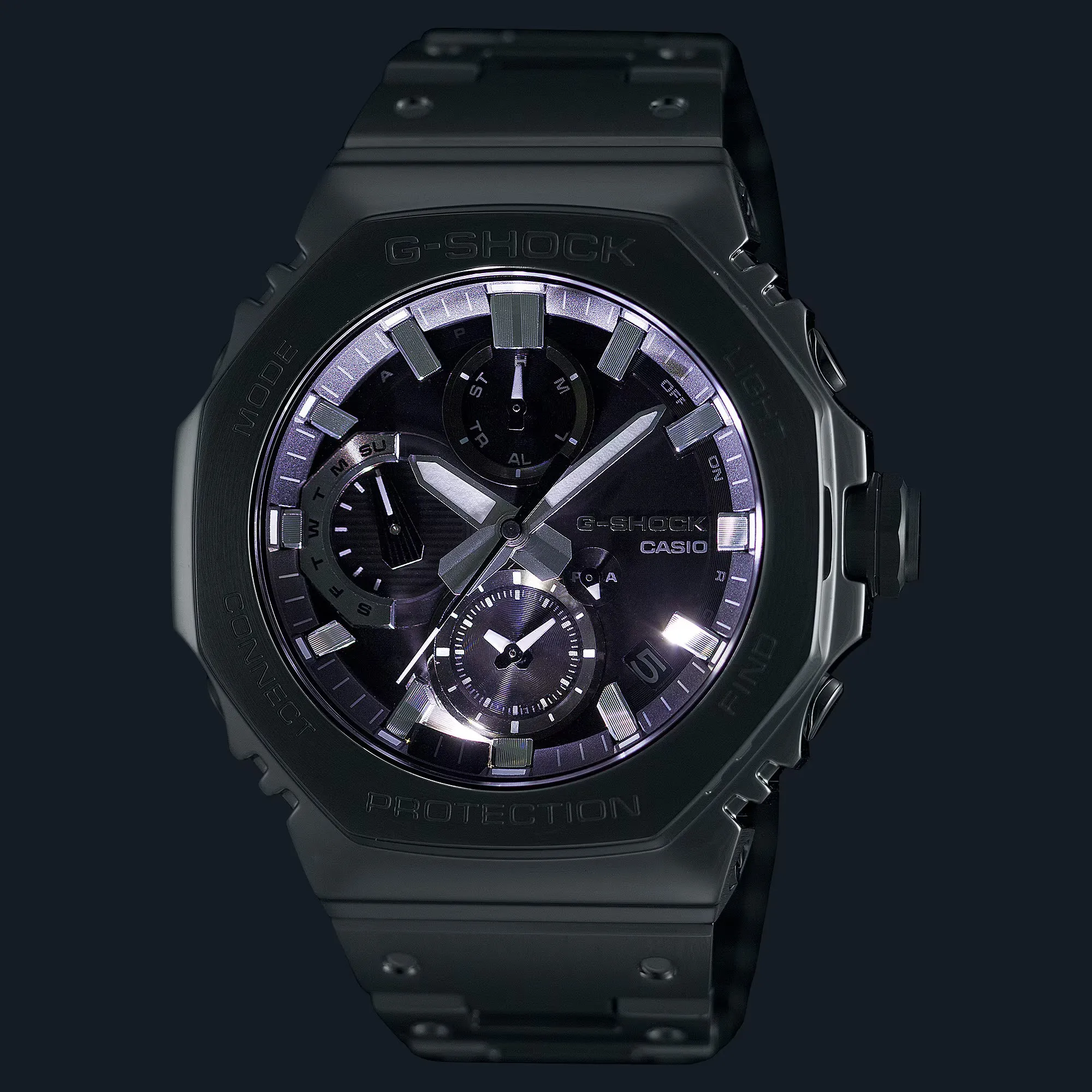 Casio G-Shock Full Analog Steel Ice Blue Bluetooth Casioak GMCB2100AD-2A