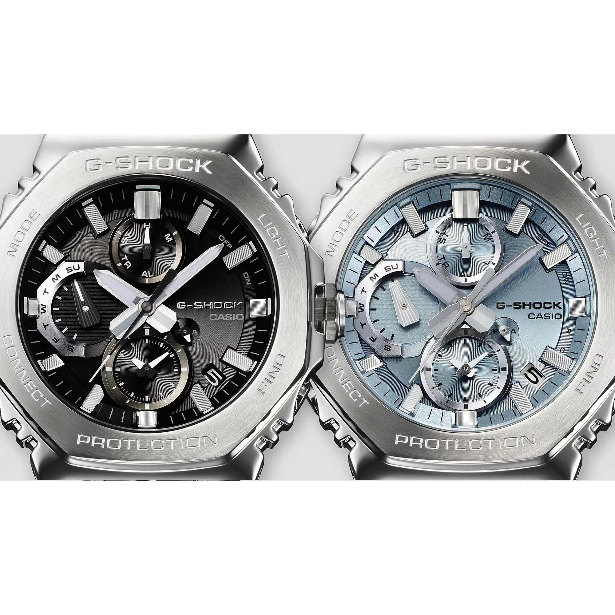 Casio G-Shock Full Analog Steel Ice Blue Bluetooth Casioak GMCB2100AD-2A