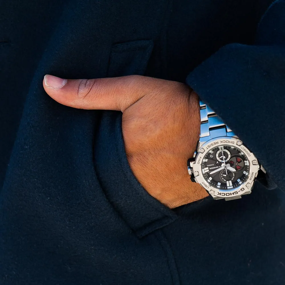 Casio G-Shock G-Steel All Stainless Steel Bluetooth Chronograph Mens Watch GSTB100D-1A