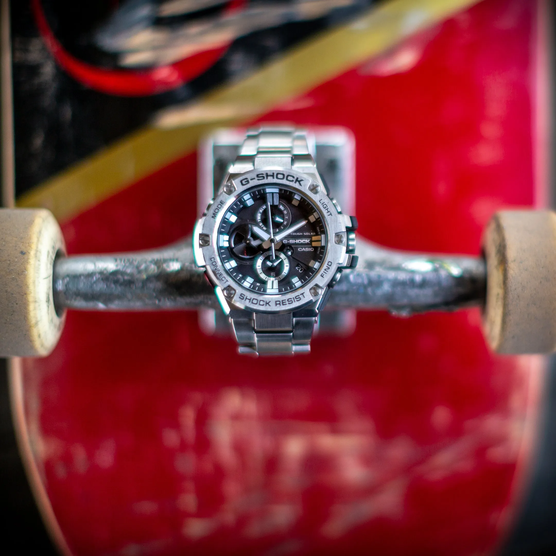 Casio G-Shock G-Steel All Stainless Steel Bluetooth Chronograph Mens Watch GSTB100D-1A