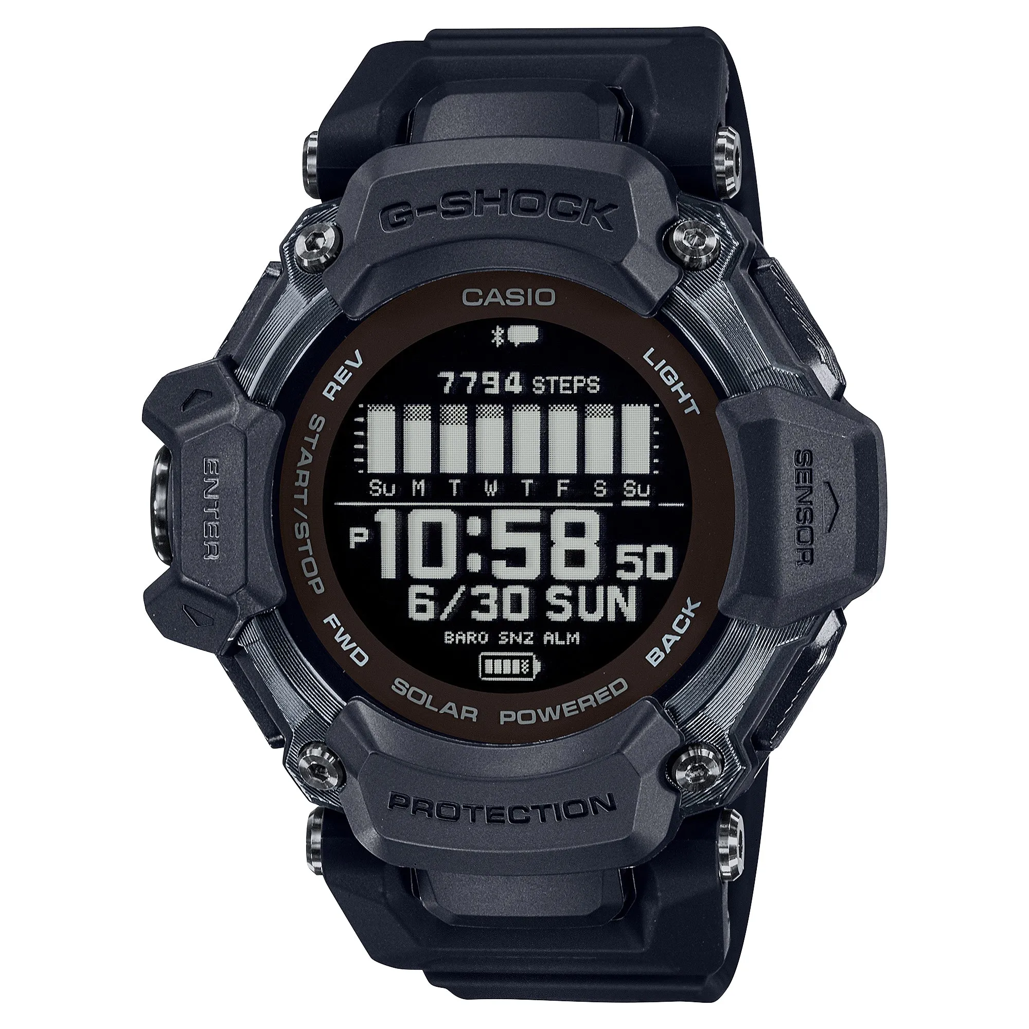 Casio G-Shock GBD-H2000 Lineup G-SQUAD Bluetooth¶¸ Tough Solar Multi-Sport Series Black Resin Band Watch GBDH2000-1B GBD-H2000-1B