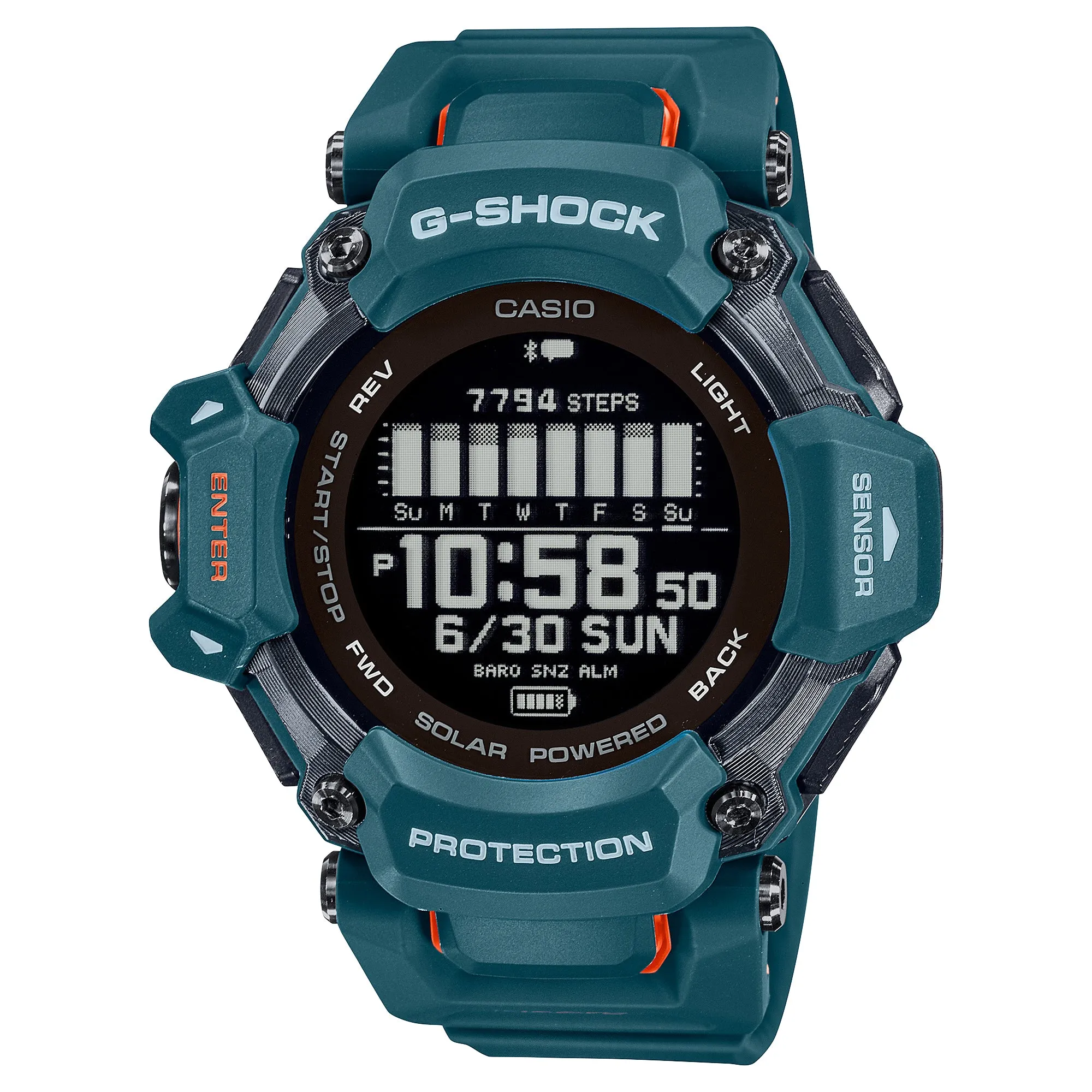 Casio G-Shock GBD-H2000 Lineup G-SQUAD Bluetooth© Tough Solar Multi-Sport Series Blue Resin Band Watch GBDH2000-2D GBD-H2000-2D GBD-H2000-2