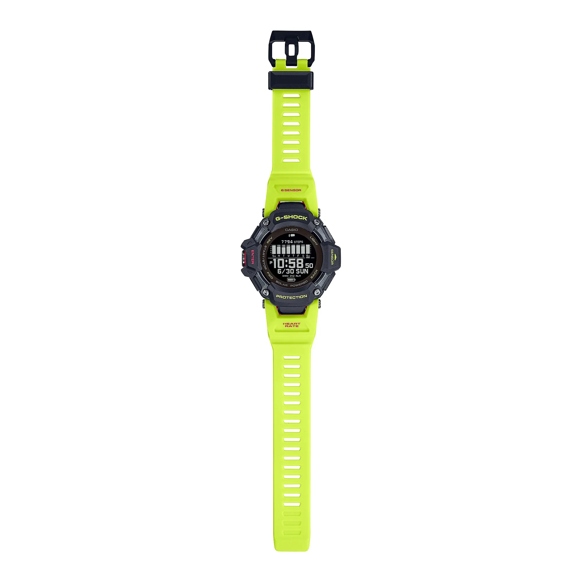 Casio G-Shock GBD-H2000 Lineup G-SQUAD Bluetooth© Tough Solar Multi-Sport Series Yellow Resin Band Watch GBDH2000-1A9 GBD-H2000-1A9
