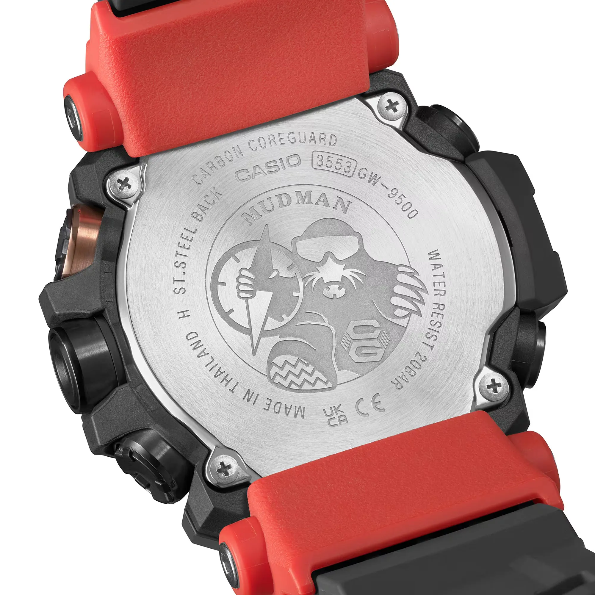 CASIO G-Shock GW9500-1A4 Mudman Triple Sensor Solar Red Orange Watch