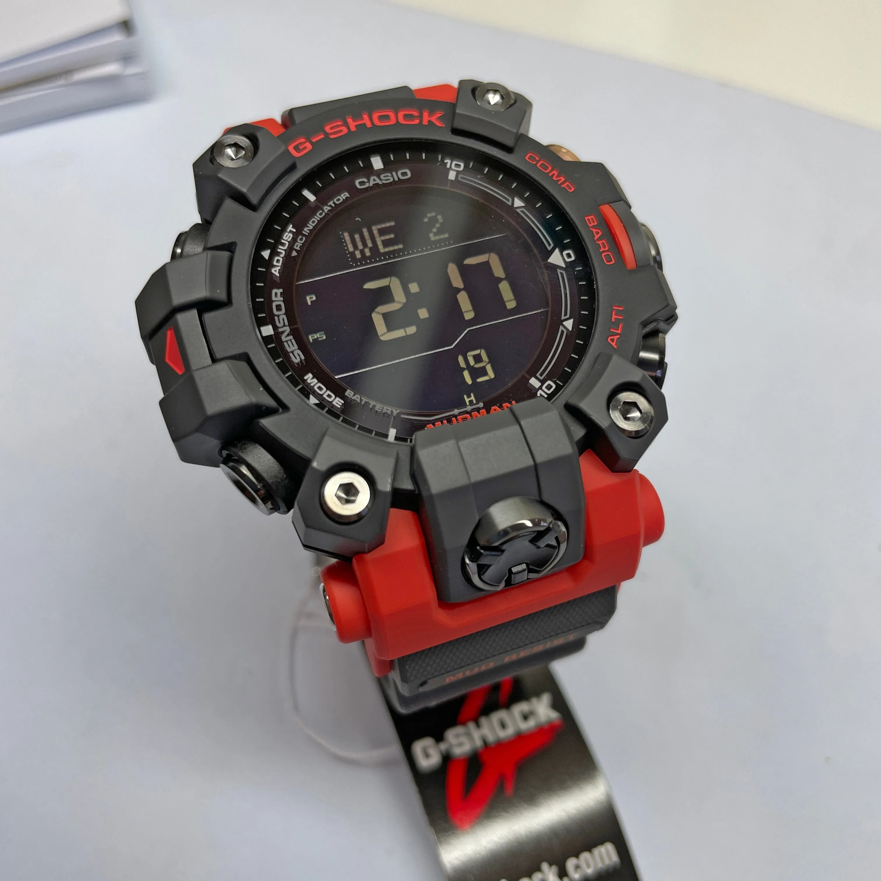 CASIO G-Shock GW9500-1A4 Mudman Triple Sensor Solar Red Orange Watch