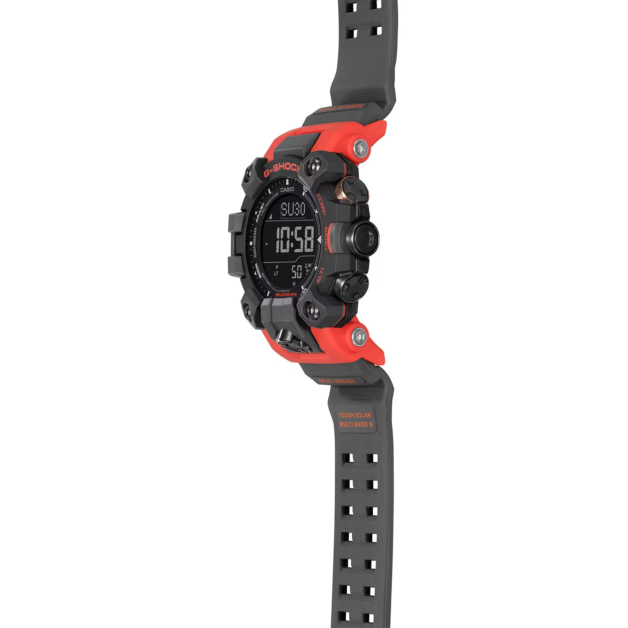 CASIO G-Shock GW9500-1A4 Mudman Triple Sensor Solar Red Orange Watch