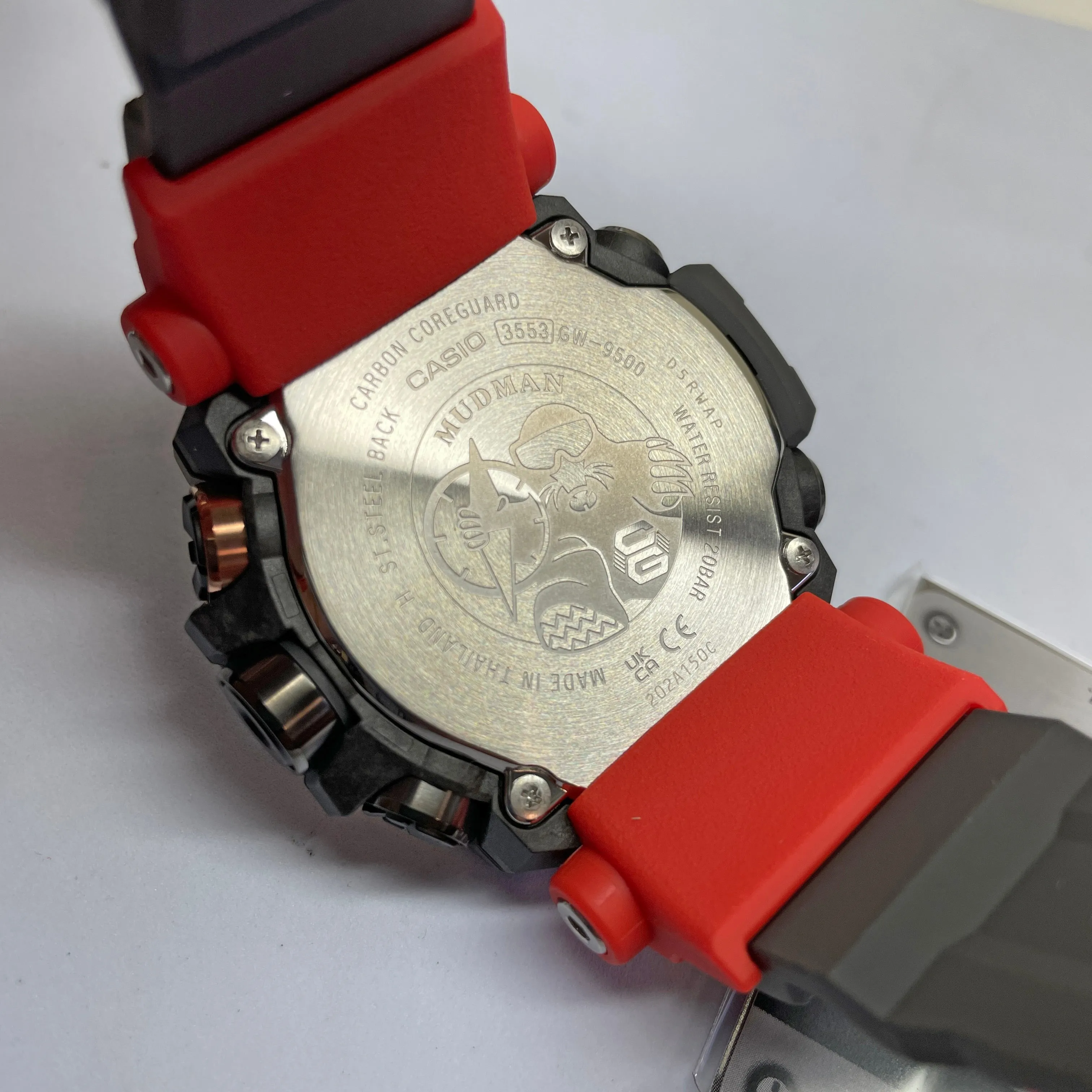 CASIO G-Shock GW9500-1A4 Mudman Triple Sensor Solar Red Orange Watch