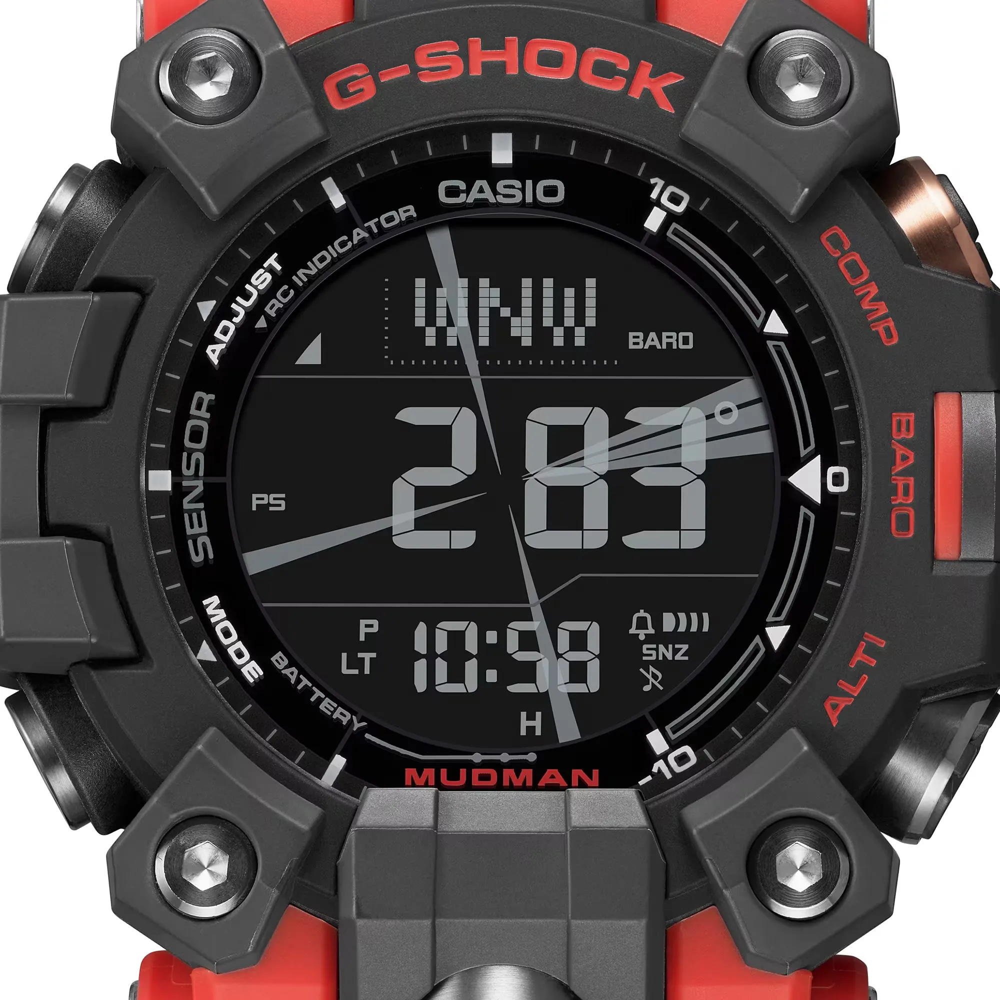 CASIO G-Shock GW9500-1A4 Mudman Triple Sensor Solar Red Orange Watch