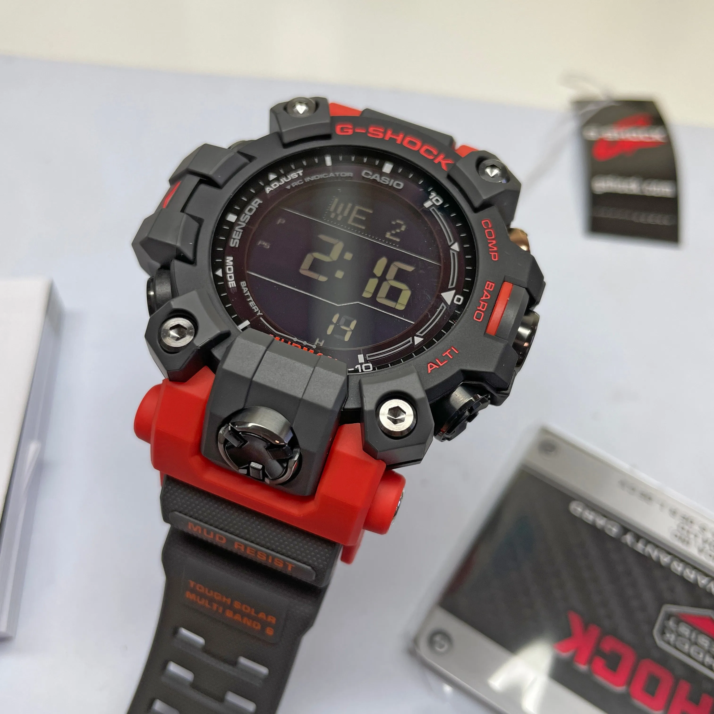 CASIO G-Shock GW9500-1A4 Mudman Triple Sensor Solar Red Orange Watch