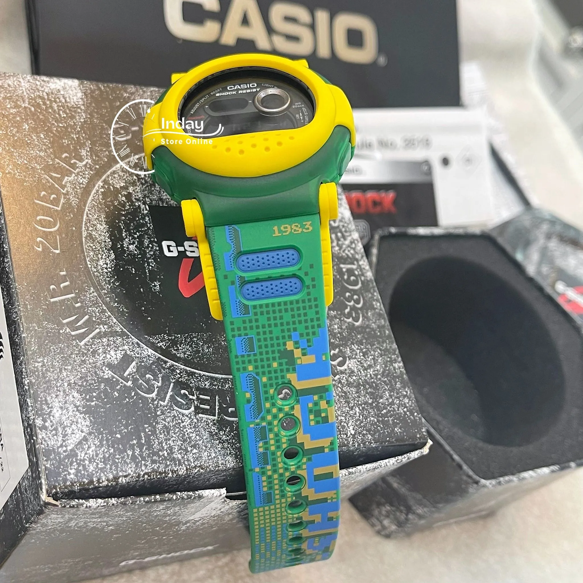 Casio G-Shock Men's Watch G-B001RG-3 Digital DW-001 Series Retro Gaming Graphics Interchangeable Translucent Bands