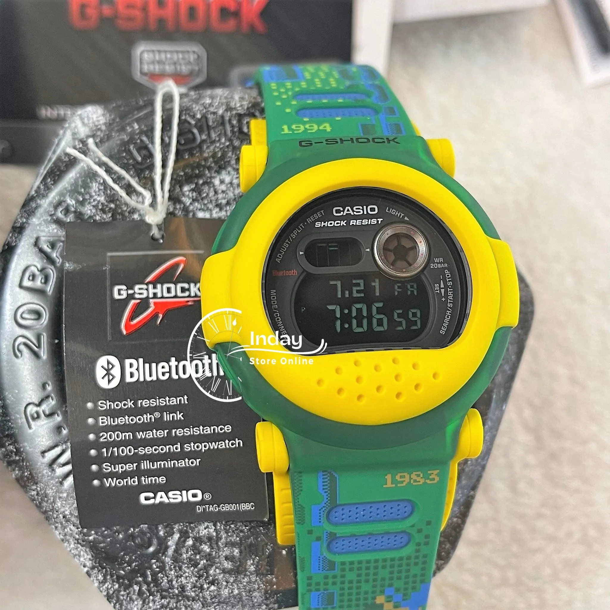 Casio G-Shock Men's Watch G-B001RG-3 Digital DW-001 Series Retro Gaming Graphics Interchangeable Translucent Bands