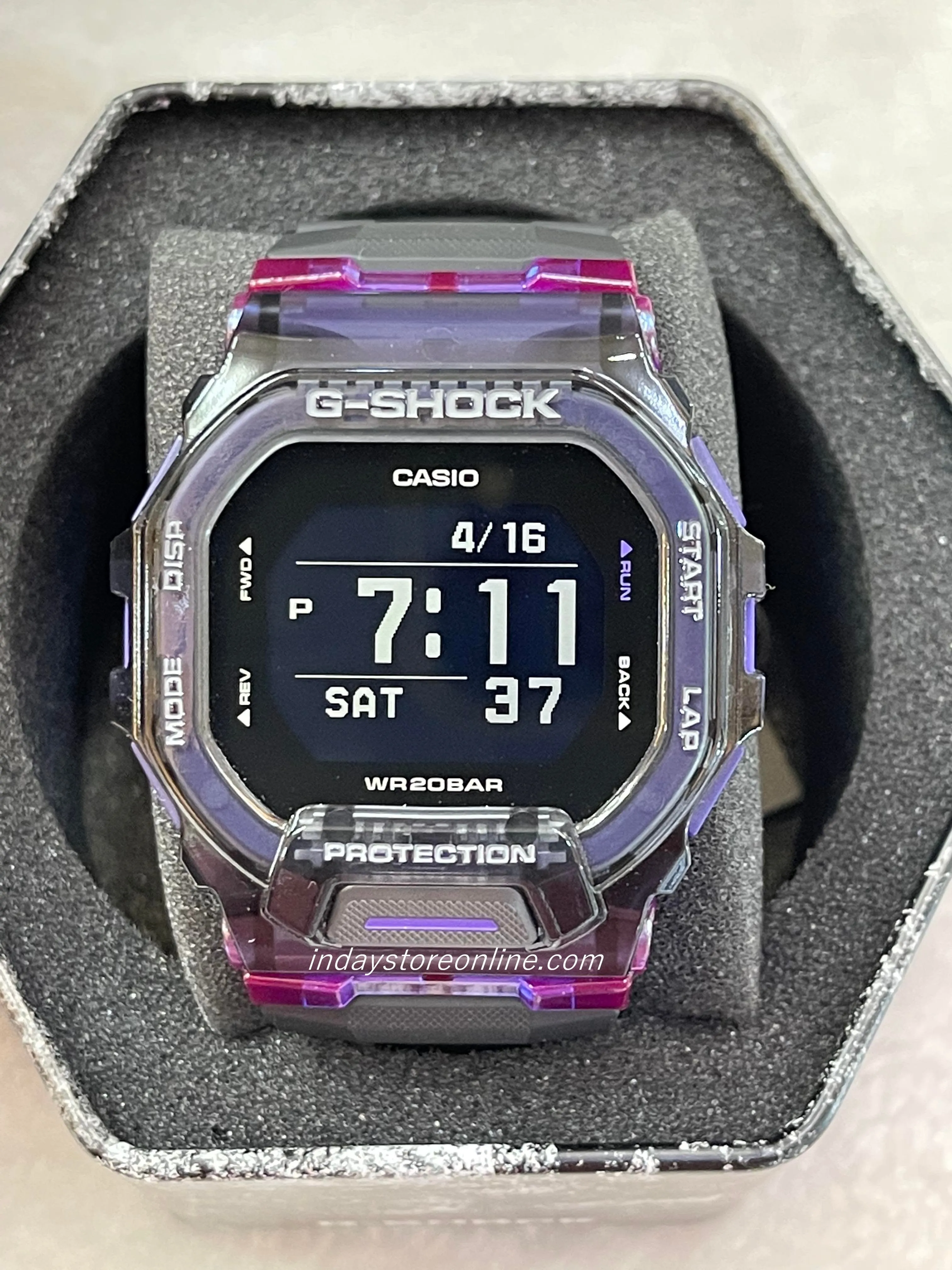 Casio G-Shock Men's Watch GBD-200SM-1A6 G-Squad Vital Bright Series Digital Great for Runners