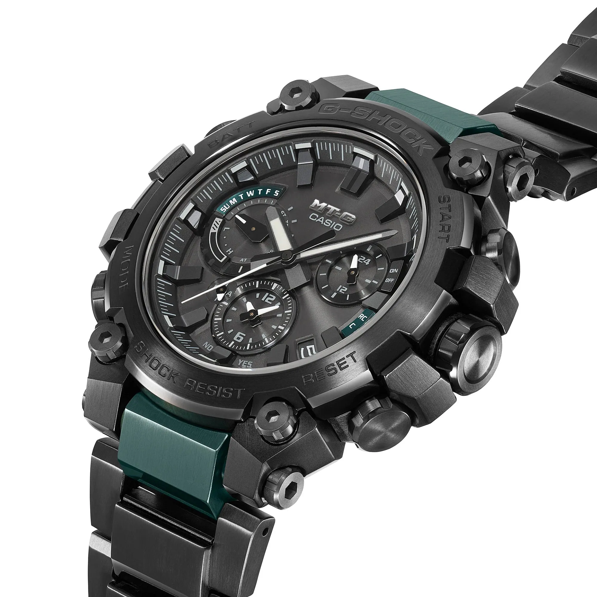 Casio G-Shock MT-G Tough Solar Smartphone Link Black-Green MTG-B3000BD-1A2