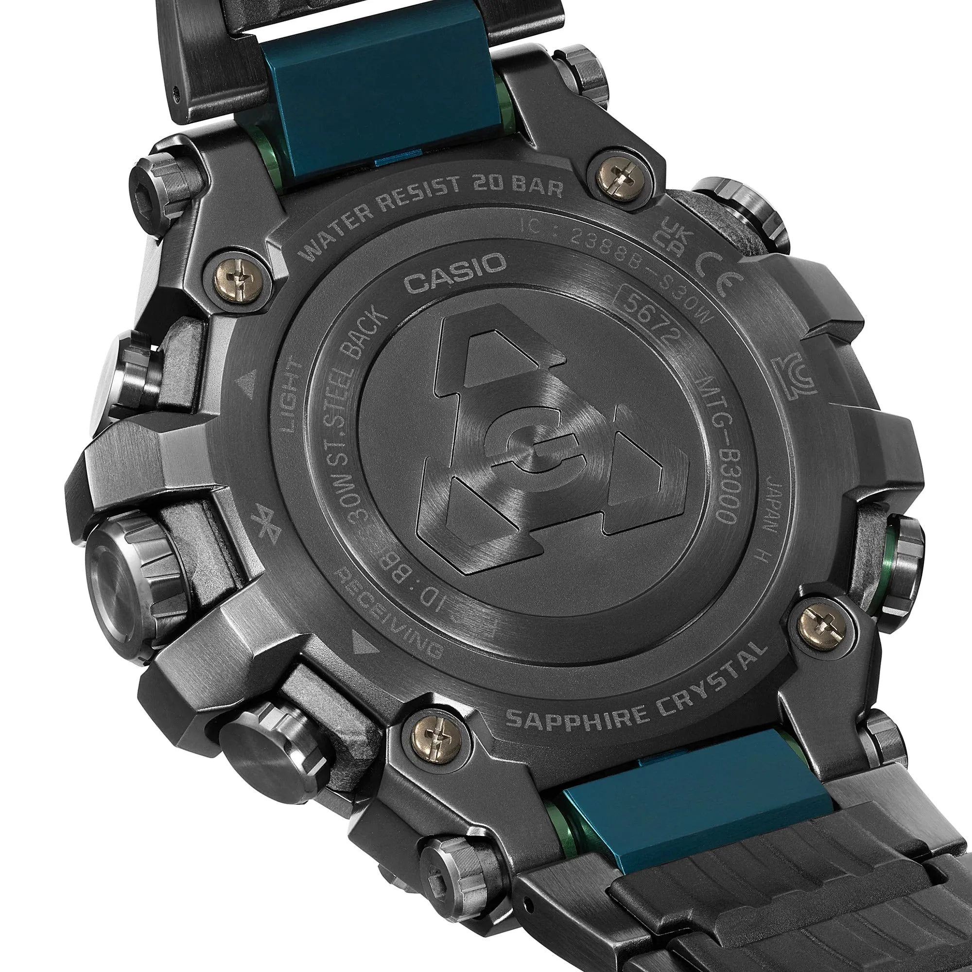 Casio G-Shock MT-G Tough Solar Smartphone Link Black-Green MTG-B3000BD-1A2