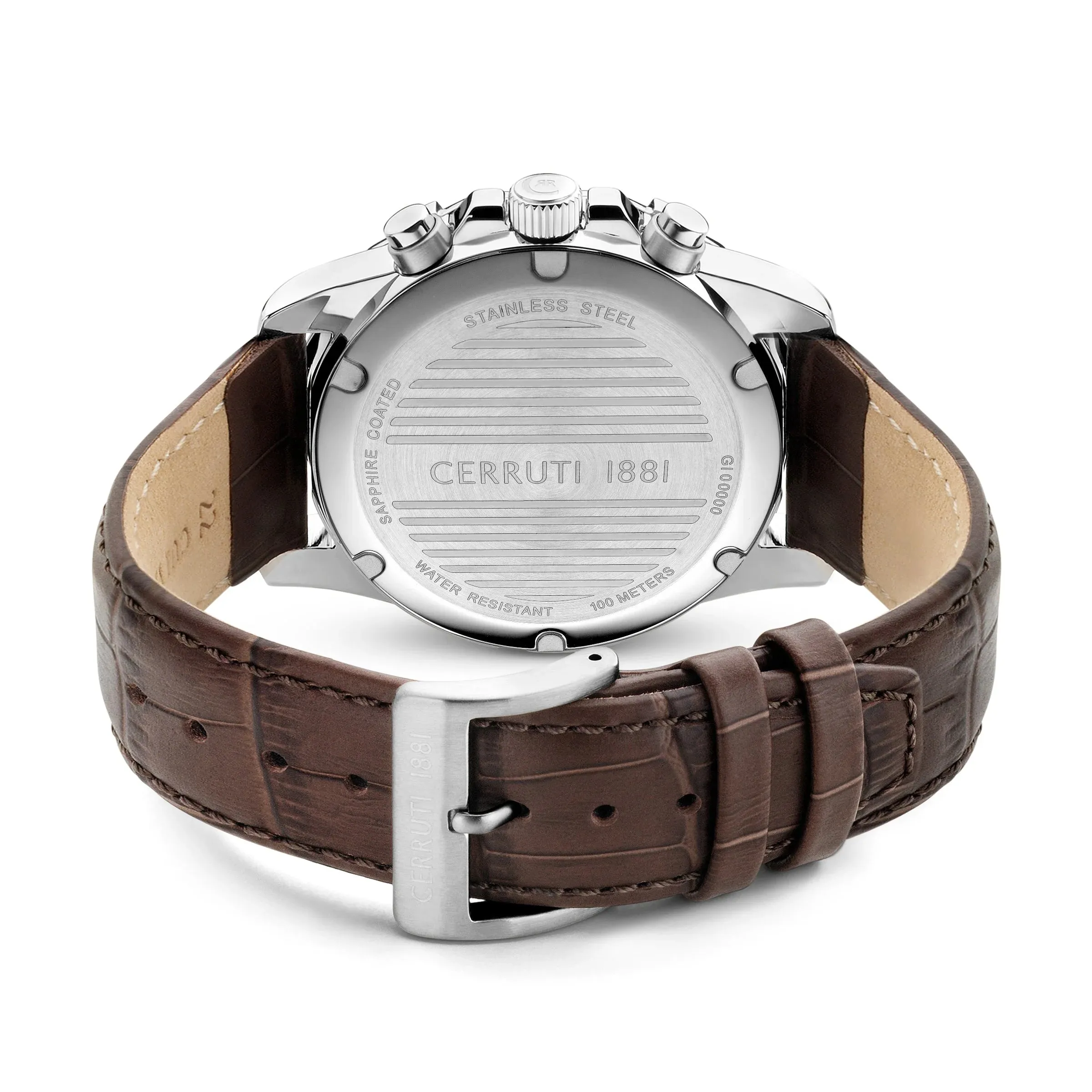 Cerruti 1881 Manciano Gents Green Dial Brown Leather Strap Watch