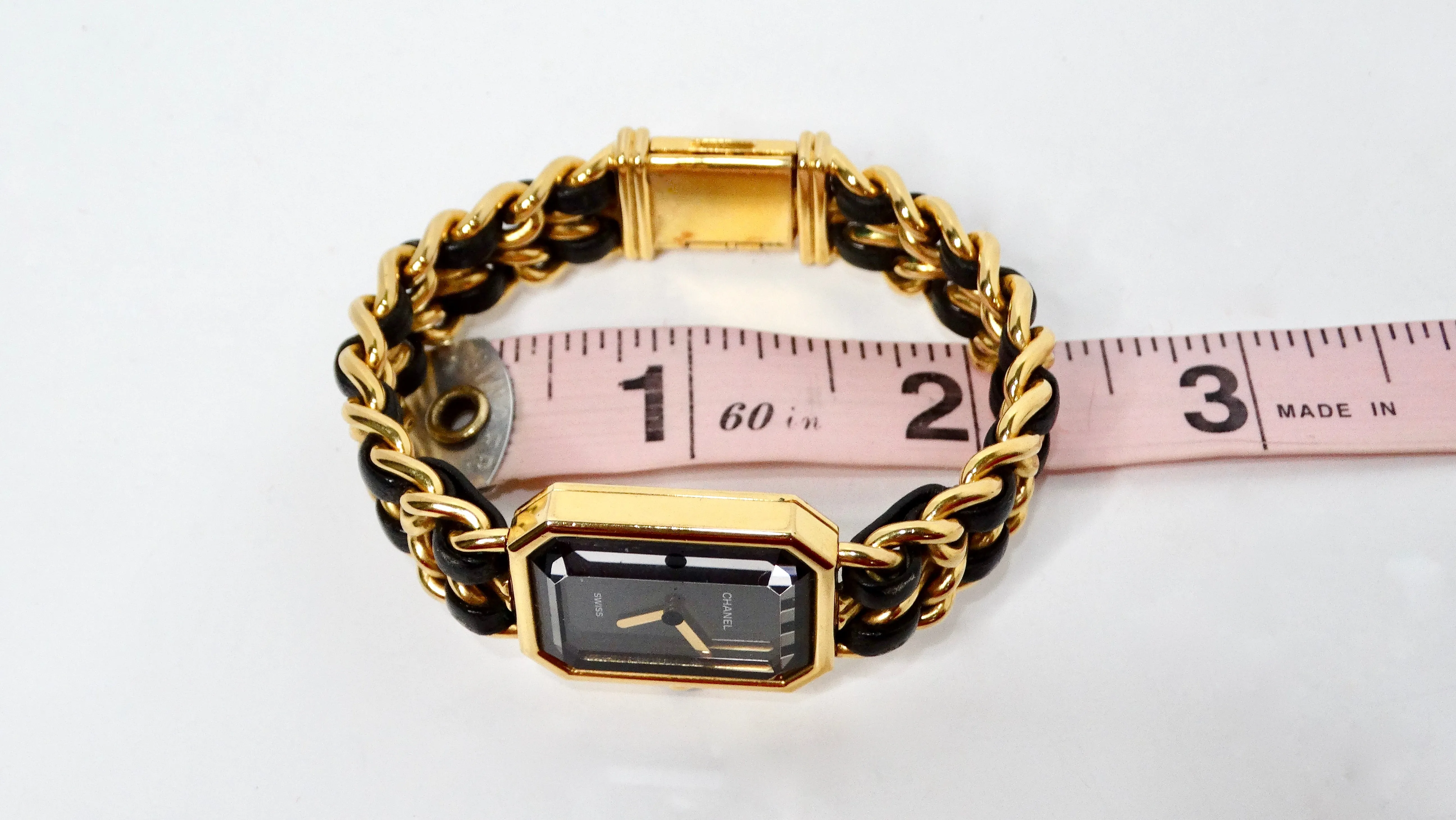 Chanel 1987 Premiere 20mm Rock Quartz & Gold-Plated Chain Wrist Watch