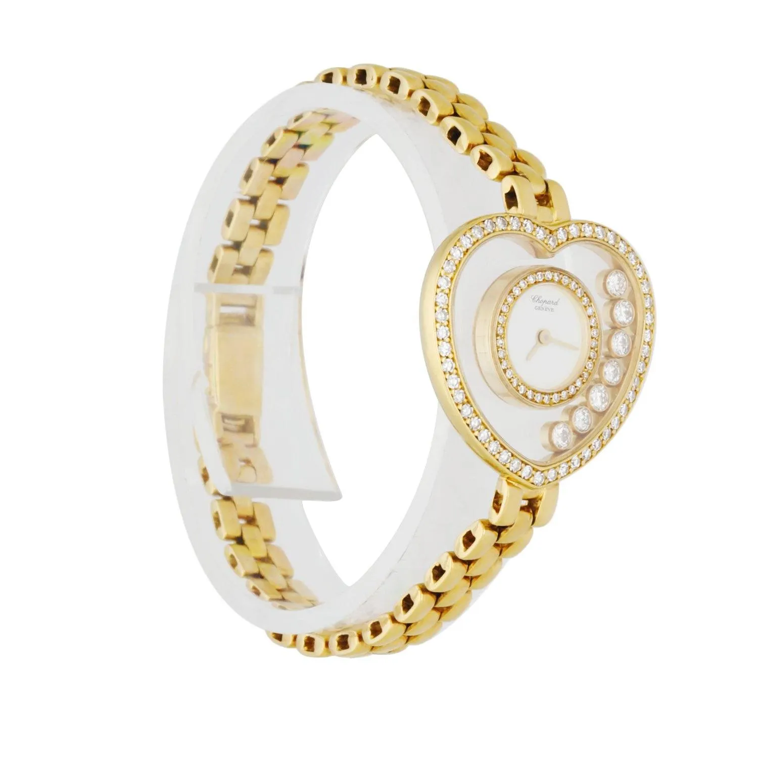Chopard Happy Diamond Heart Shape 18K Yellow Gold & Diamond Ladies Watch