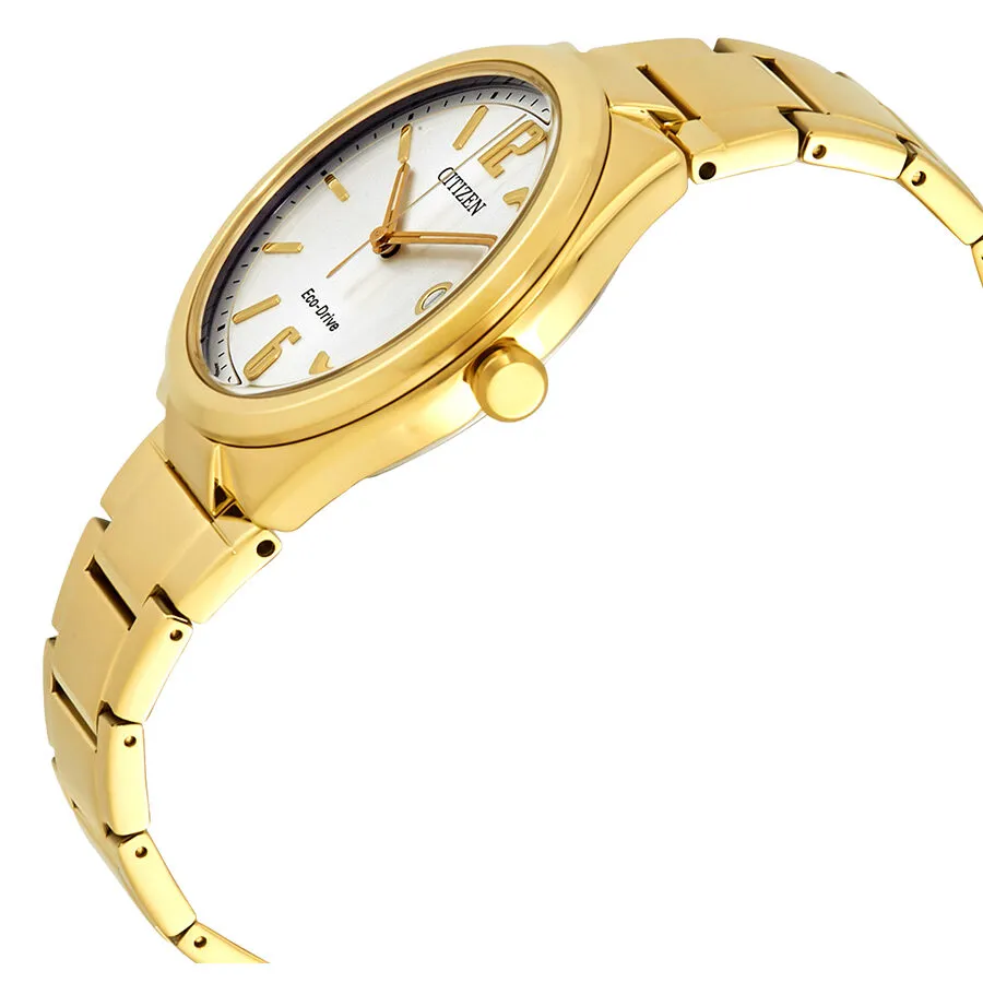 Citizen Chandler Eco-Drive Silver Dial Yellow Gold-plated Men's Watch AW1372-81A