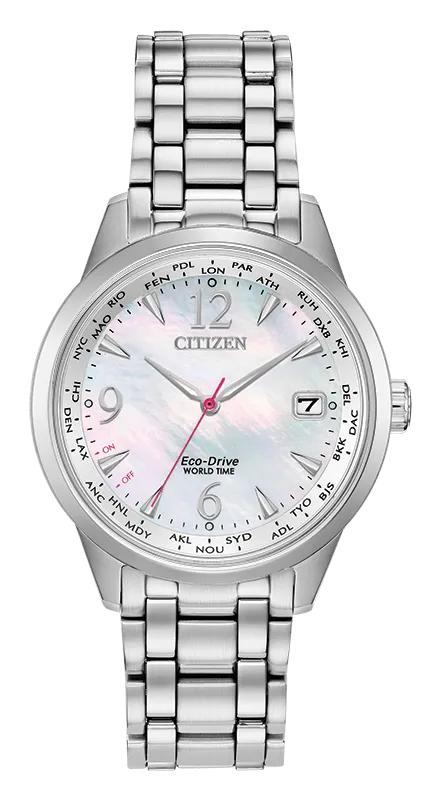 Citizen Eco Drive World Time Perpetual Calendar Women's Watch FC8000-55D