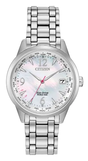 Citizen Eco Drive World Time Perpetual Calendar Women's Watch FC8000-55D