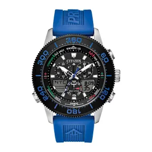 Citizen Promaster Sailhawk Mens Eco Drive Chronograph Stainless Steel Blue Strap Watch