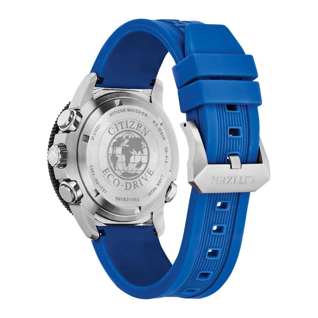 Citizen Promaster Sailhawk Mens Eco Drive Chronograph Stainless Steel Blue Strap Watch