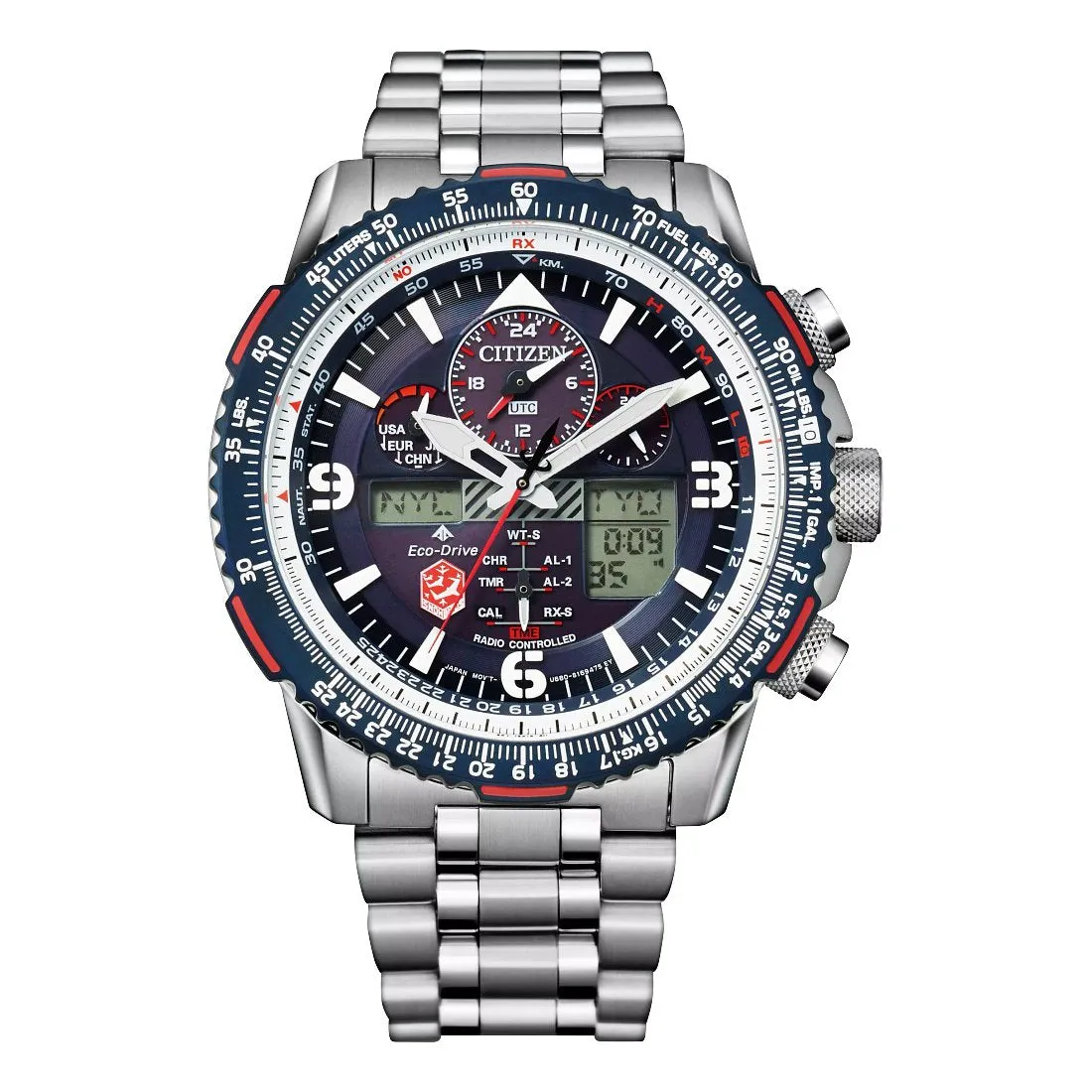 Citizen Promaster Snowbirds Skyhawk A-T Men's Eco Drive Chronograph Silver Tone Watch