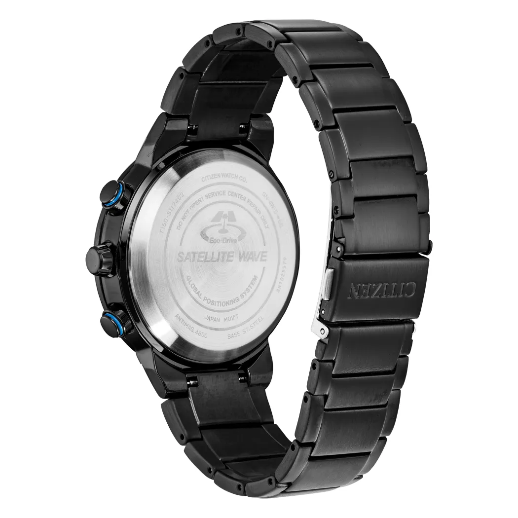 Citizen Satelite Wave GPS Freedom Mens Eco Drive Black Tone Watch