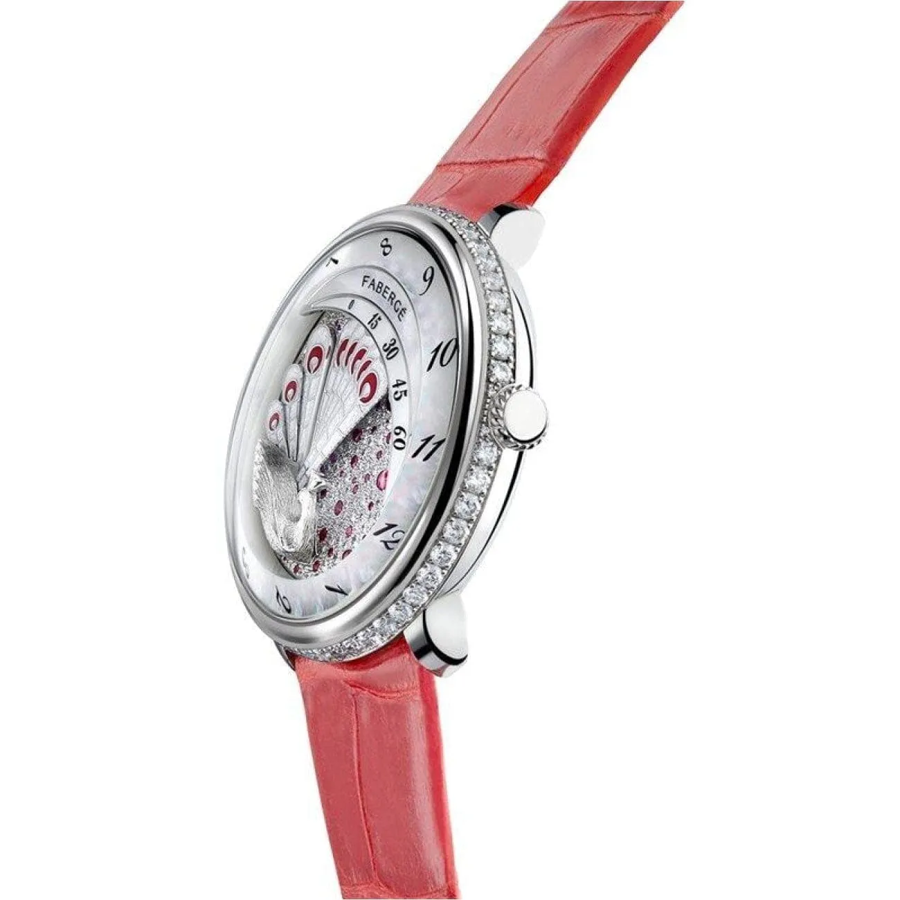 Compliquée Peacock Red Diamond, Platinum & Ruby Ladies Watch