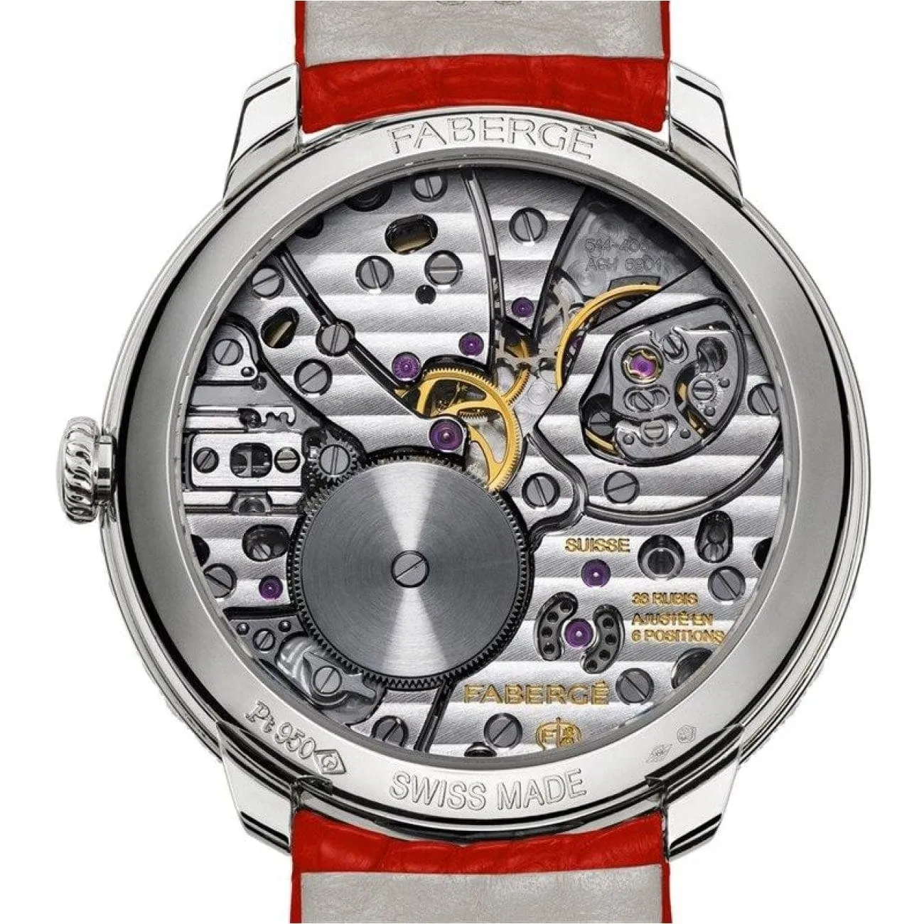 Compliquée Peacock Red Diamond, Platinum & Ruby Ladies Watch