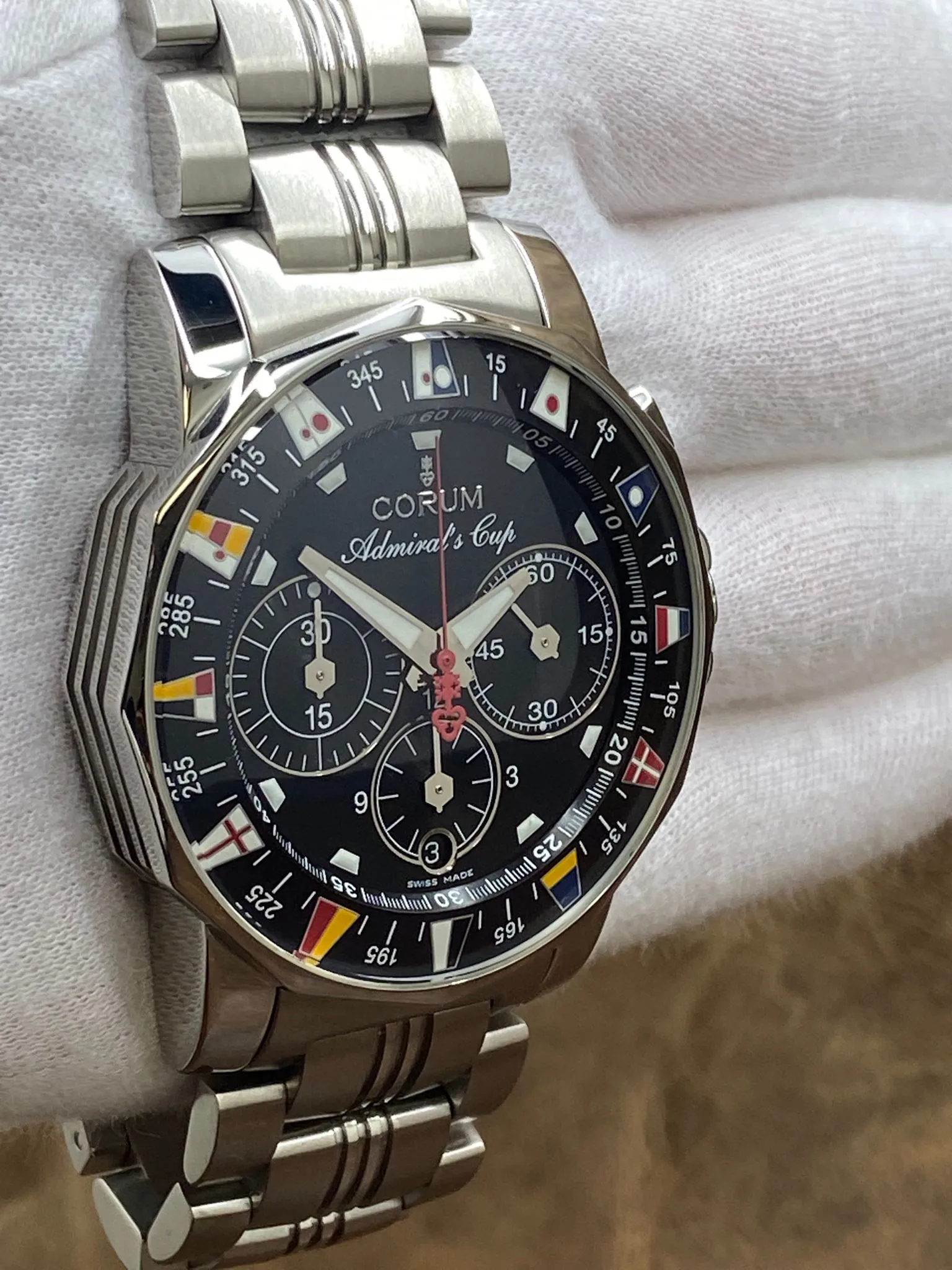 Corum Admirals Cup 44mm Chronograph 985.641.20 Black Dial Automatic Men's Watch