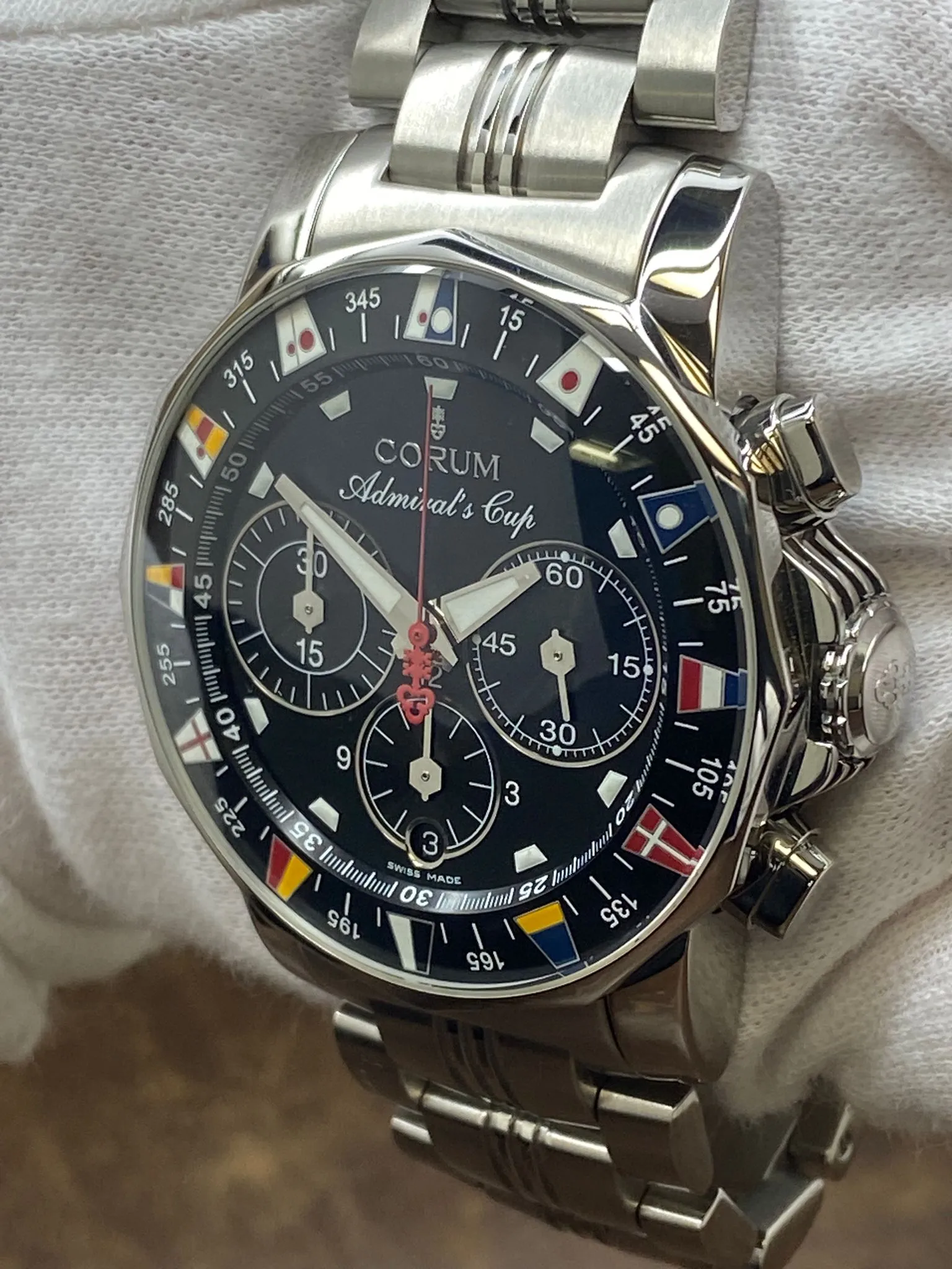 Corum Admirals Cup 44mm Chronograph 985.641.20 Black Dial Automatic Men's Watch