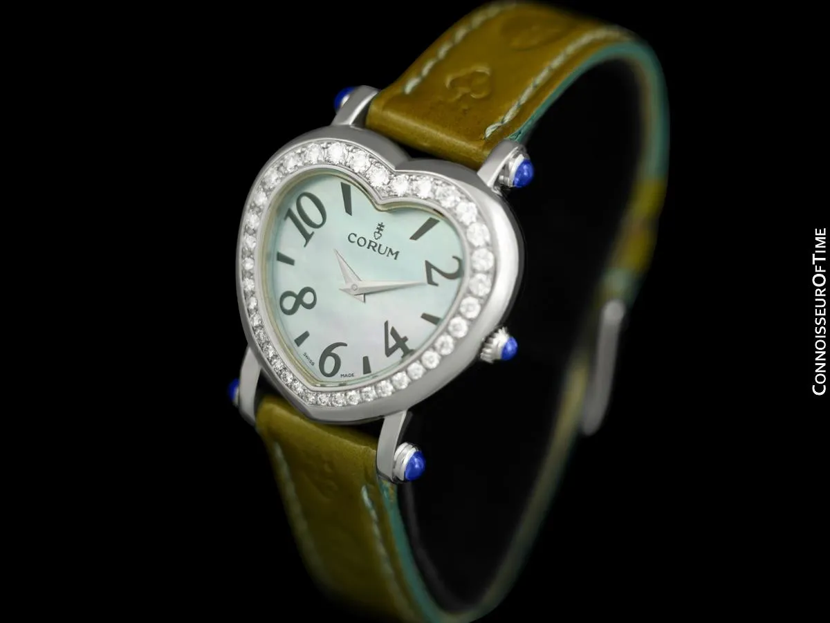 Corum Heartbeat Ladies Luxury Heart Shaped Watch - Stainless Steel & Diamonds