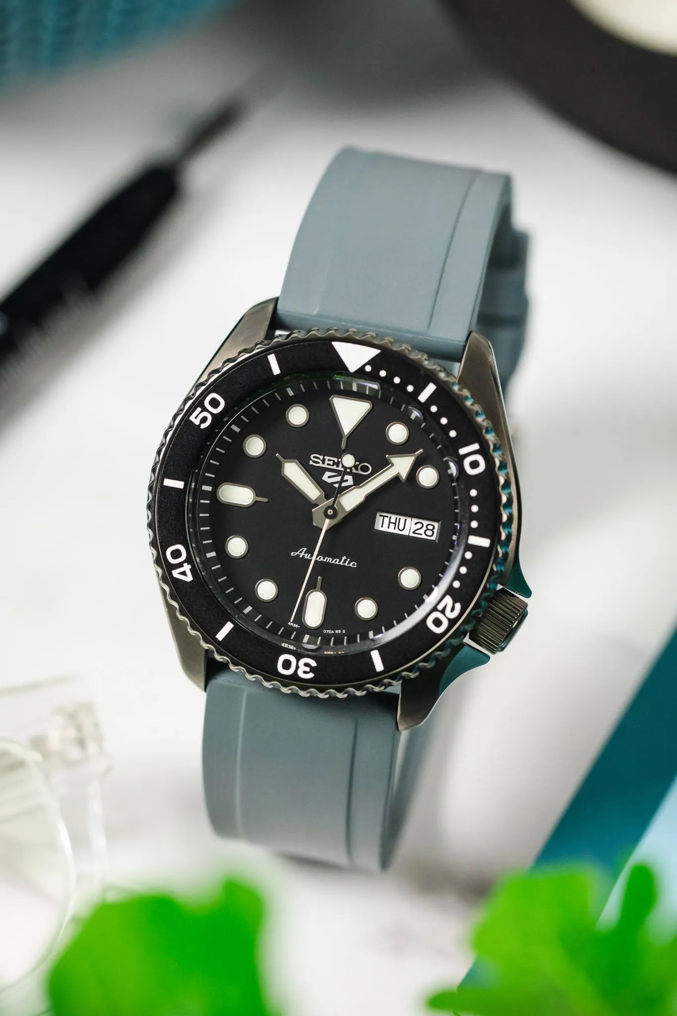 CRAFTER BLUE UX03 Grey FKM Rubber Watch Strap