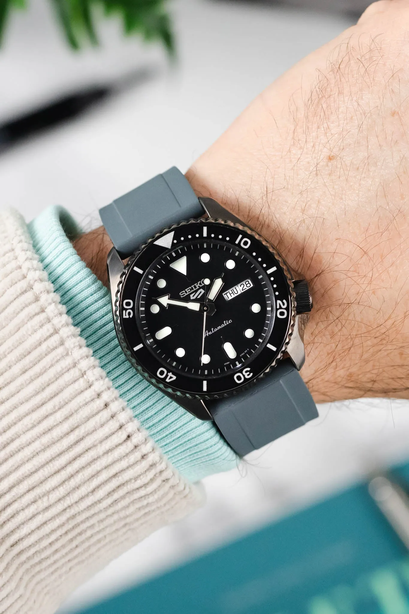 CRAFTER BLUE UX03 Grey FKM Rubber Watch Strap