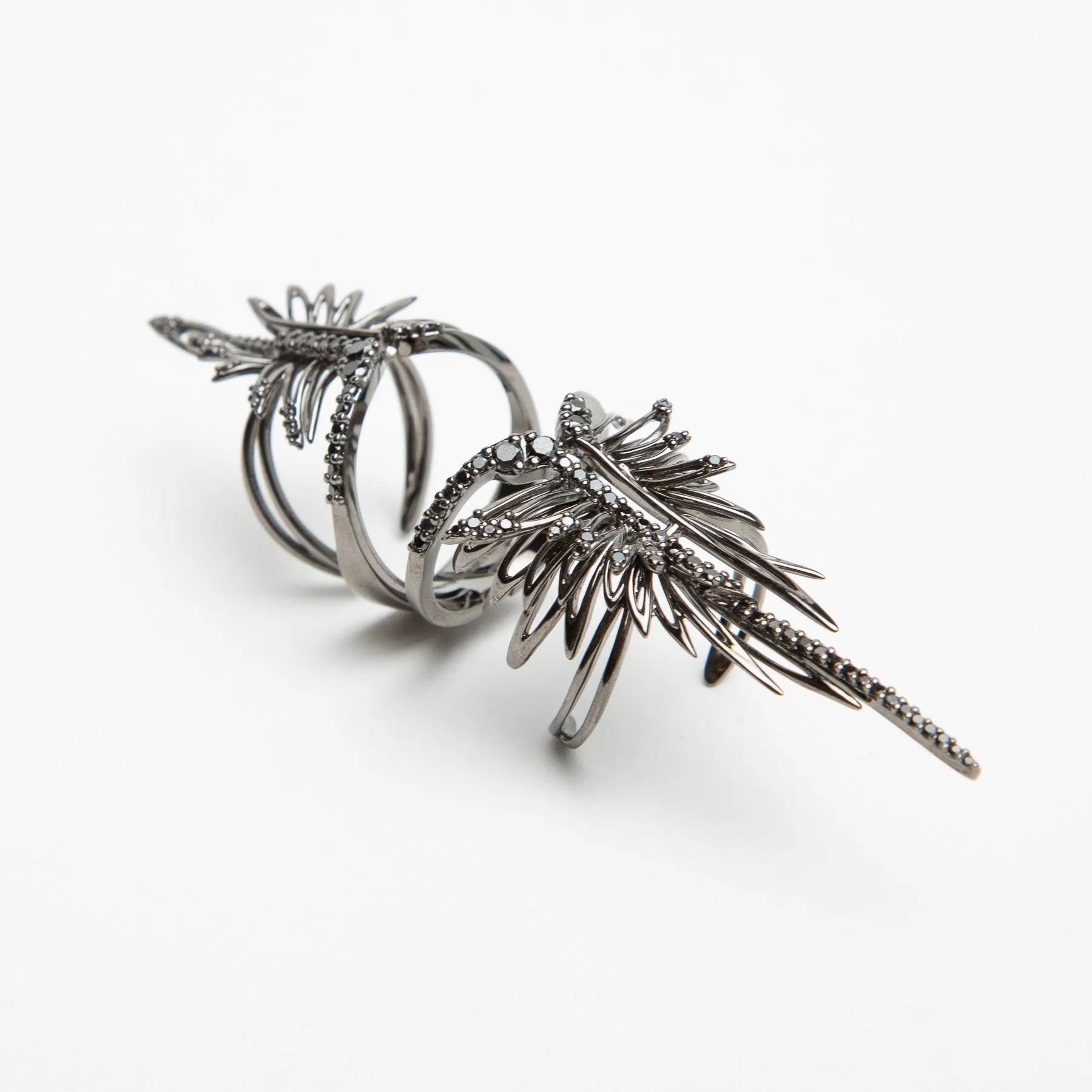 CRISTINA ORTIZ | BLACK DIAMOND DOUBLE WINGED RING