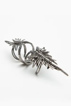 CRISTINA ORTIZ | BLACK DIAMOND DOUBLE WINGED RING